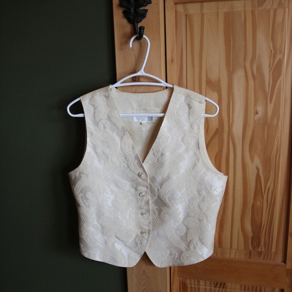 Cleo Petites Beige Floral Vest - Size S - Picture 1 of 4